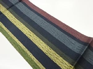 縞模様織出し全通袋帯